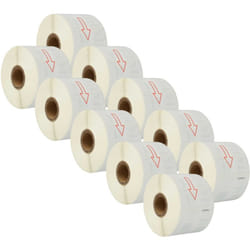 10x Rouleau d'étiquettes 57mm x 32mm (1000 étiquettes) compatible avec Dymo LabelWriter LW450 Twin Turbo, LW450 Duo, LW450 étiqueteuse - Vhbw