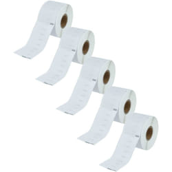5x Rouleau d'étiquettes 41mm x 89mm (300 étiquettes) compatible avec Dymo LabelWriter LW400 Turbo, LW450 Duo, LW450 étiqueteuse blanc - Vhbw