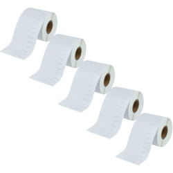 Vhbw - 5x Rouleau d'étiquettes 59mm x 190mm (110 étiquettes) compatible avec Dymo LabelWriter 400 Turbo, EL40, EL60 étiqueteuse blanc