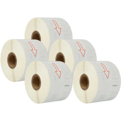 Vhbw - 5x Rouleau d'étiquettes 57mm x 32mm (1000 étiquettes) compatible avec Dymo LabelWriter LW400 Turbo, EL60 Turbo, LW400 Duo étiqueteuse