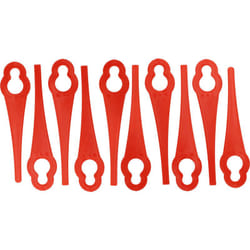Vhbw - 10x Lames compatible avec MacAllister taille gazon - Lames de rechange, rouge, nylon / plastique