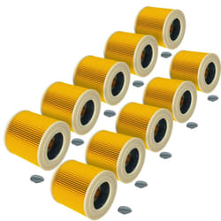 Vhbw - 10x filtre plissé compatible avec Stanley SXVC30XTDE, SXVC30, SXVC50XTDE, SXVC35PTDE aspirateur - jaune
