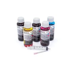 vhbw 5x Encre de recharge compatible avec Canon Pixma G7050 imprimante - Kit de recharge dye cyan dye magenta dye noir dye