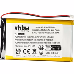 vhbw - the clever way - Batterie de rechange de haute qualité avec une grande autonomie et compatible avec votre lecteur de m ...