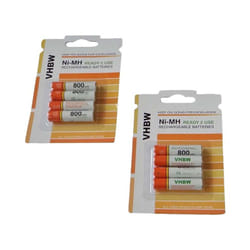 Vhbw - 8x Batterie aaa micro compatible avec Ascom Avena 236, 265, 235, 122, 233, 266 téléphone fixe sans fil (800mAh, 1,2V, NiMH)
