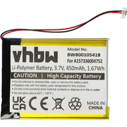 Vhbw - 1x Batterie remplacement pour Samsung A157336004752 pour lecteur de musique MP3 (450mAh, 3,7V, Li-polymère)