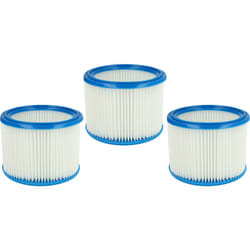 vhbw 3x filtre plissé compatible avec Husqvarna WDC 220, WDC 325L aspirateur - blanc / bleu