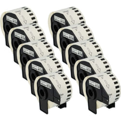 Vhbw - 10x Rouleau d'étiquettes + support 50mm x 30,48m (1 étiquette) compatible avec Brother pt QL500BW, QL-500 Series étiqueteuse - premium