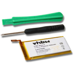 Vhbw - 1x Batterie compatible avec Apple iPod Nano 5G, 5e génération, 5th lecteur de musique MP3 (400mAh, 3,7V, Li-polymère)