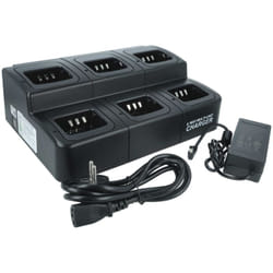 Vhbw - Chargeur 6 compartiments compatible avec Kenwood TK-3301E, TK-3300UP batteries de radio - Socle + Alimentation, 9 - 12 v, 6 a