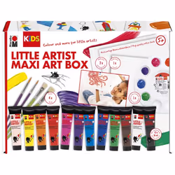 Marabu Little Artist Art Box Maxi, Beige, Noir, Bleu, Marron, Vert, Orange, Rose, Rouge, Violet, Blanc, Jaune, 36 ml, 12 pièc ...