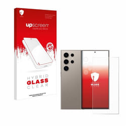 upscreen Protecteur d’Écran en Verre Trempé pour Samsung Galaxy S24 Ultra (case-friendly) (Avant+Caméra) – Glass-Plastique 9H