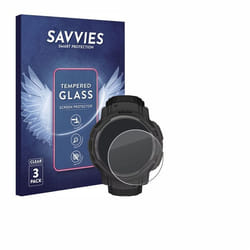 Savvies Verre Trempé pour Garmin Instinct Crossover Solar (3 Pièces) Vitre Protection Ecran Film Trempé de Verre Dureté 9H