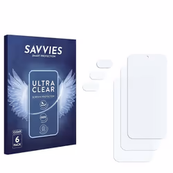 Savvies Protection Ecran pour Google Pixel 8a (Avant+Caméra) (6 Pièces) - Film Protection Ultra Clair