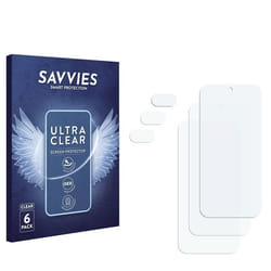 Savvies Protection Ecran pour Google Pixel 8a (Avant+Caméra) (6 Pièces) - Film Protection Ultra Clair