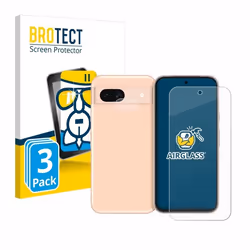 BROTECT Film Protecteur Verre 9H pour Google Pixel 8a (Avant+Caméra) (3 Pièces) [Anti-Rayures Transparent]
