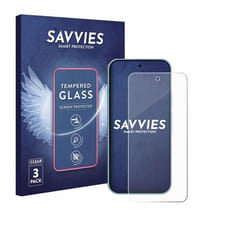 Savvies Verre Trempé pour Google Pixel 9 Pro XL (3 Pièces) Vitre Protection Ecran Film Trempé de Verre Dureté 9H