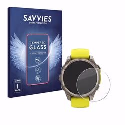 Savvies Verre Trempé pour Garmin Fenix 8 Solar (47 mm) Vitre Protection Ecran Film Trempé de Verre Dureté 9H