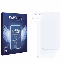 Savvies Protection Ecran pour Nothing Phone (2a) Plus (Avant+Caméra) (6 Pièces) - Film Protection Ultra Clair