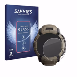 Savvies Verre Trempé pour Garmin Instinct 2X Solar Tactical Edition (3 Pièces) Vitre Protection Ecran Film Trempé de Verre Du