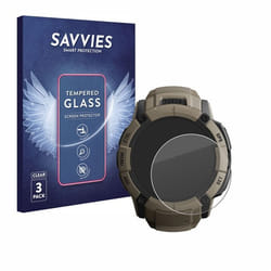 Savvies Verre Trempé pour Garmin Instinct 2X Solar Tactical Edition (3 Pièces) Vitre Protection Ecran Film Trempé de Verre Du