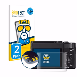 BROTECT Protection Intégrale 3D Incurvé pour Panasonic Lumix DC-TZ99 (2 Pièces) - Couverture Complète Film Protection Écran