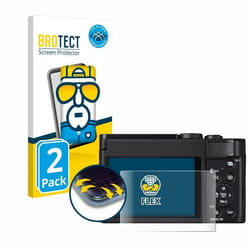 BROTECT Protection Intégrale 3D Incurvé pour Panasonic Lumix DC-TZ99 (2 Pièces) - Couverture Complète Film Protection Écran