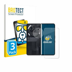 BROTECT Film Protecteur Verre 9H pour Nothing Phone (3a) Pro (Avant+Caméra) (3 Pièces) [Anti-Rayures Transparent]