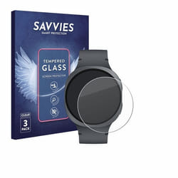Savvies Verre Trempé pour Samsung Galaxy Watch 8 (44 mm) (3 Pièces) Vitre Protection Ecran Film Trempé de Verre Dureté 9H