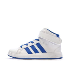 Baskets Blanche/Bleu Garçon Adidas Grand Court Mid K