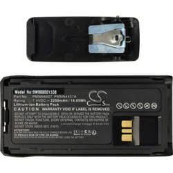 Vhbw - 1x Batterie remplacement pour Motorola PMNN4807A, PMNN4808, PMNN4808A pour radio talkie-walkie (2250mAh, 7,4V, Li-ion) - avec clip de ceinture