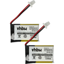 2x Batterie remplacement pour Plantronics 84479-01, 86180-01 pour casque audio, écouteurs sans fil (140mAh, 3,7V, Li-polymère) - Vhbw