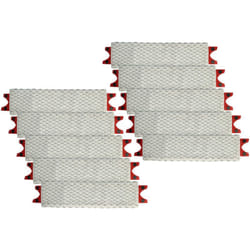 Vhbw - 10x Serpillères remplacement pour Vileda 4023103212237, 161036 pour balai nettoyant - Tête de rechange, microfibre, gris / rouge / blanc