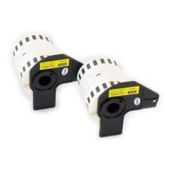 Vhbw - 2x Rouleau d'étiquettes + support 62mm x 15,24m (1 étiquette) compatible avec Brother pt QL-1050, QL1050N étiqueteuse - premium