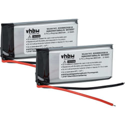 Vhbw - 2x Batterie remplacement pour Cardo BAT00007 pour casque audio, écouteurs sans fil (850mAh, 3,7V, Li-polymère)