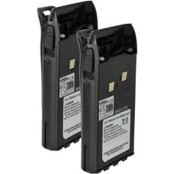 2x Batterie compatible avec Wouxun KG-UVD1P, KG-UV6D, KG-UVD1 radio talkie-walkie (1700mAh, 7,4V, Li-ion) - avec clip de ceinture - Vhbw