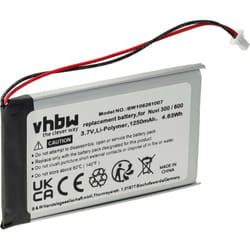 Vhbw - Batterie compatible avec Garmin Nüvi 350, 310t, 360, 350t, 370, 360t, 300, 310, 300t gps, appareil de navigation (1250mAh, 3,7V, Li-polymère)