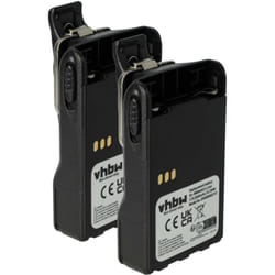 2x Batterie compatible avec Motorola GP628 plus, GP344, GP388, GP338 Plus radio talkie-walkie (2600mAh, 7,2V, Li-ion) - avec clip de ceinture - Vhbw