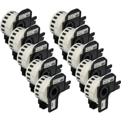 10x Rouleau d'étiquettes + support 29mm x 15,24m (1 étiquette) compatible avec Brother pt QL-580N, QL650TD, QL-700 étiqueteuse - Vhbw