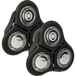 Vhbw - 2x Têtes de rasoir de remplacement compatible avec Philips RQ1175, RQ1160CC, RQ1160, RQ1160X, RQ1151, RQ1155 rasoir électrique, noir / argenté
