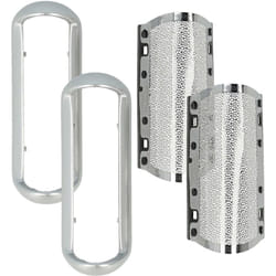 2x Grille compatible avec Braun MobileShave M-90 (type 5609) rasoir électrique + cadre, argenté - Vhbw