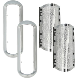 2x Grille compatible avec Braun Pocket P-80-1, P70-1, P-40, P-90, P-60, P-50, P-80, P-70 rasoir électrique + cadre, argenté - Vhbw