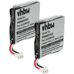 2x Batterie remplacement pour Plantronics 208769-02, 208769-01, 213199-01 pour casque audio, écouteurs sans fil (650mAh, 3,7V, Li-polymère) - Vhbw