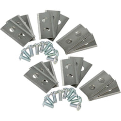 vhbw 18x Lames compatible avec Kress Mission KR133E, KR172, KR136E, KR121E, KR123E, KR122E tondeuse - Lames de rechange, argenté, acier