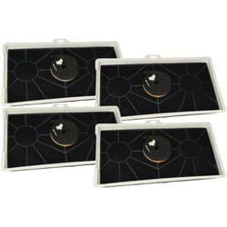 vhbw 4x Filtres à charbon actif compatible avec Siemens LB55564CH/02, LB55564CH/01, LB55564/07, LB55564/06 hotte aspirante + bague de fixation