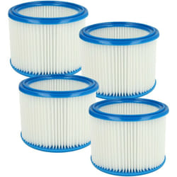 4x filtre plissé compatible avec Stihl se 50, se 60, se 122 e, se 100, se 122, se 161 e, se 161, se 121 e, se 121 aspirateur - blanc / bleu - Vhbw