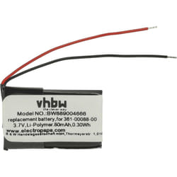 Vhbw - Batterie compatible avec Garmin Vivosmart hr+, hr smartwatch montre connectée bracelet fitness (80mAh, 3,7V, Li-polymère)