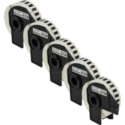 5x Rouleau d'étiquettes + support 29mm x 30,48m (1 étiquette) compatible avec Brother pt QL-710W, QL650TD, QL-700, QL-710 étiqueteuse - Vhbw