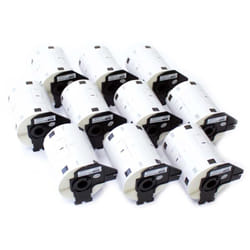 Vhbw - 10x Rouleau d'étiquettes + support 102mm x 51mm (600 étiquettes) remplacement pour Brother DK-11240 pour étiqueteuse