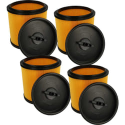 4x filtre plissé compatible avec Dexter vod 1530 swc 30L, vq 1420 sfd 20L aspirateur - noir / jaune - Vhbw
